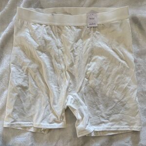 Auden Women’s White Cotton Stretch Boxer Briefs XL